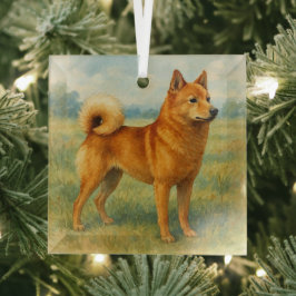 Finnischer Spitz Ornament Aus Glas
