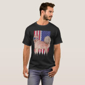Finnischer Spitz Patriotic Dog USA Pride American  T-Shirt (Vorne ganz)