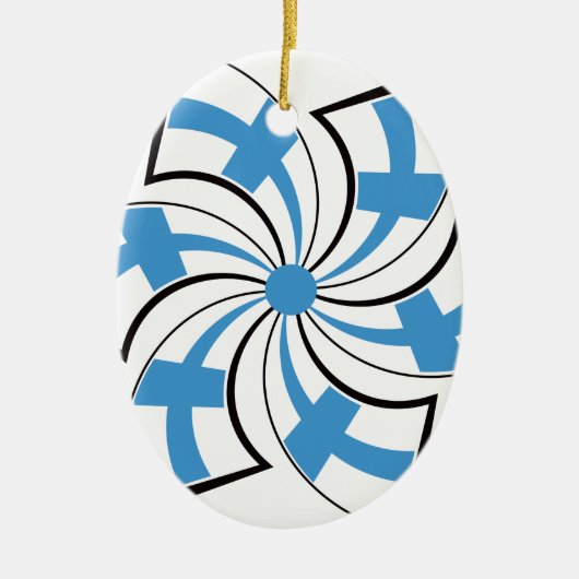 Finnischer Stern Keramik Ornament (Vorne)