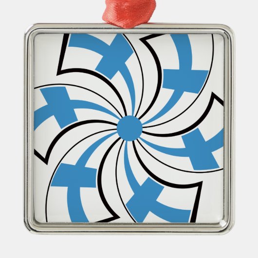 Finnischer Stern Silbernes Ornament (Vorne)