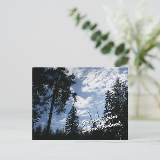 Finnischer Wald Postkarte (Stehend Vorderseite)