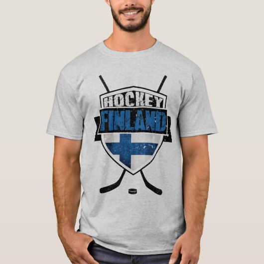 Finnisches Eishockeyschild-Suomi-T-Shirt T-Shirt (Vorderseite)