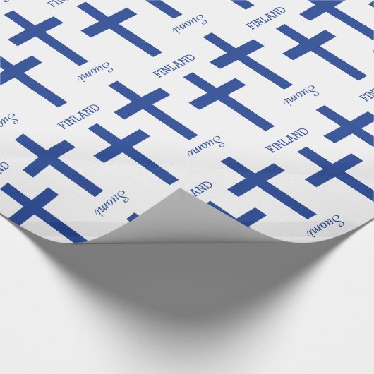 Finnisches Flaggengewohnheits-Packpapier Geschenkpapier (Ecke)