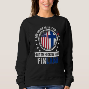 Finnisches Flaggenherz aus Finnland, USA Sweatshirt