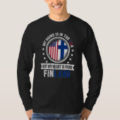 Finnisches Flaggenherz aus Finnland, USA T-Shirt (Vorderseite)