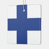 Finnisches Flaggenzeichen Keramikornament (Links)