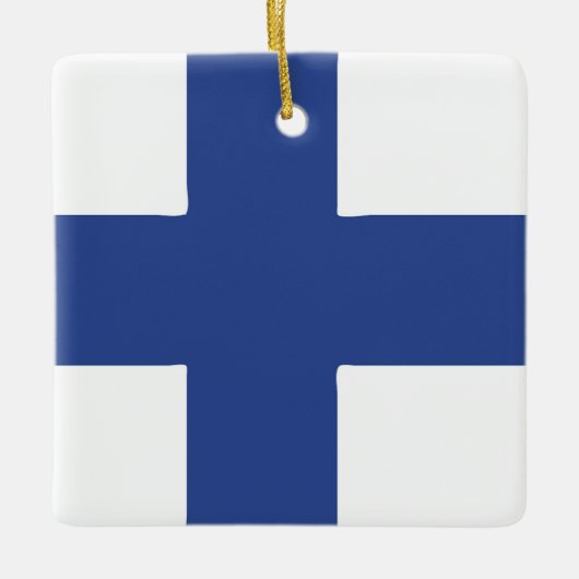 Finnisches Flaggenzeichen Keramikornament (Vorderseite)