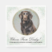 Finnisches flatbeschichtetes Retriever Hochzeitsse Serviette (Vorderseite)