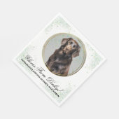 Finnisches flatbeschichtetes Retriever Hochzeitsse Serviette (Ecke)