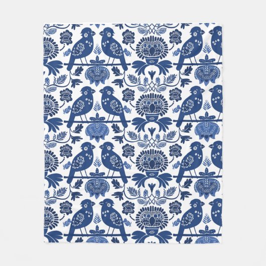 Finnisches Folk Art Muster Fleecedecke (Vorderseite)