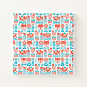 Finnisches Fox & Bird Folk Art Muster Notizblock (Rückseite)