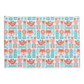 Finnisches Fox- u. Vogel-Volkskunst-Muster Kissenbezug (Rückseite-Rechts)