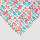 Finnisches Fox- u. Vogel-Volkskunst-Muster Seidenpapier (Ausschnitt)