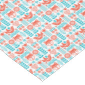 Finnisches Fox- u. Vogel-Volkskunst-Muster Tischdecke (Schrägansicht)