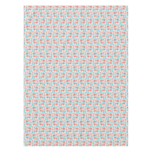 Finnisches Fox- u. Vogel-Volkskunst-Muster Tischdecke (Vorderseite)