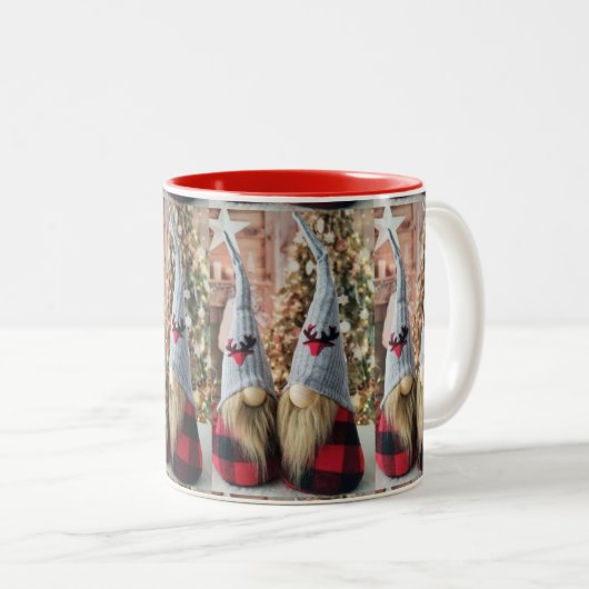 ***FINNISCHES GNOME*** CHRISTMAS-TASSE ZWEIFARBIGE TASSE (VorderseiteRechts)