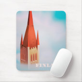 Finnisches Kirchenplakat Mousepad (Mit Mouse)