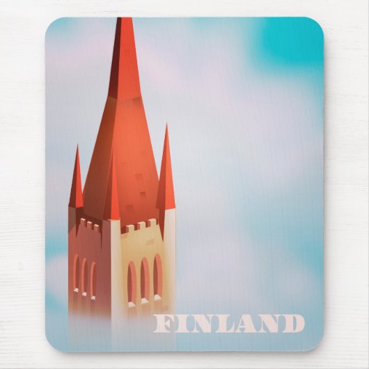 Finnisches Kirchenplakat Mousepad (Vorne)