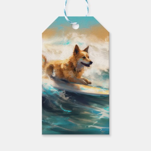 Finnisches Lapphund Beach Surfainting Geschenkanhänger (Vorderseite)