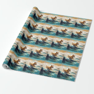 Finnisches Lapphund Beach Surfainting Geschenkpapier