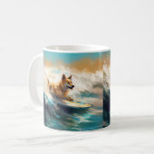 Finnisches Lapphund Beach Surfainting Kaffeetasse (Vorderseite Links)