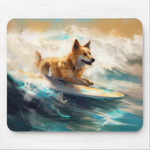 Finnisches Lapphund Beach Surfainting Mousepad