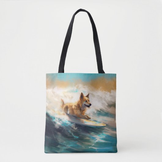 Finnisches Lapphund Beach Surfainting Tasche (Vorderseite)