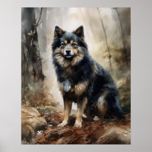 Finnisches Lapphund Dog Art Print Poster