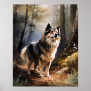 Finnisches Lapphund Dog Art Print Poster