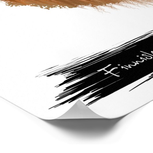 Finnisches Lapphund Dog Portrait | Portraitwand fü Poster (Ecke)