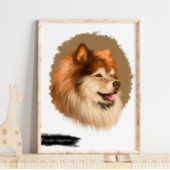 Finnisches Lapphund Dog Portrait | Portraitwand fü Poster