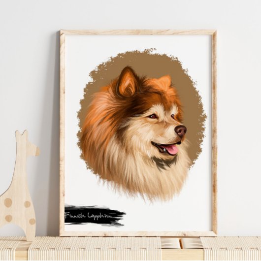 Finnisches Lapphund Dog Portrait | Portraitwand fü Poster