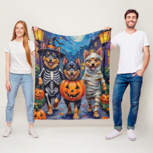 Finnisches Lapphund Hunde Trick-or-Treating Hallow Fleecedecke