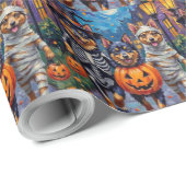 Finnisches Lapphund Hunde Trick-or-Treating Hallow Geschenkpapier (Rolleneckpunkt)