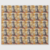 Finnisches Lapphund im Herbst lässt Erntedank Kuns Geschenkpapier (Flach)