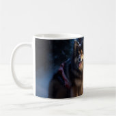 Finnisches Lapphund Snowy Sleigh Weihnachtsdekor Kaffeetasse (Links)