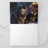 Finnisches Lapphund Snowy Sleigh Weihnachtsdekor Karte (Innenseite)
