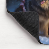 Finnisches Lapphund Snowy Sleigh Weihnachtsdekor Mousepad (Ecke)