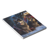 Finnisches Lapphund Snowy Sleigh Weihnachtsdekor Notizblock (angewinkelt)