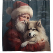 Finnisches Lapphund Weihnachtsfest Weihnachten Duschvorhang (Vorderseite)