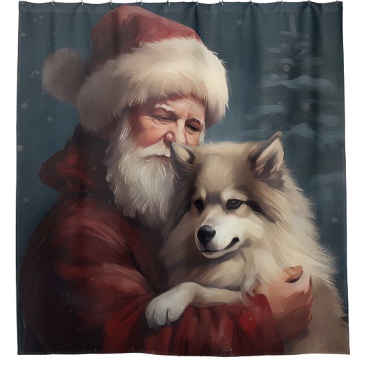 Finnisches Lapphund Weihnachtsfest Weihnachten Duschvorhang (Vorderseite)
