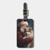 Finnisches Lapphund Weihnachtsfest Weihnachten Gepäckanhänger (Vorderseite vertikal)