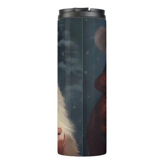 Finnisches Lapphund Weihnachtsfest Weihnachten Thermosbecher (Rückseite)