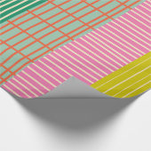 Finnisches Patchwork Streifen farbiges Muster Geschenkpapier (Ecke)