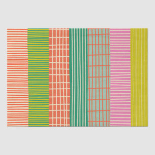 Finnisches Patchwork Streifen farbiges Muster Seidenpapier