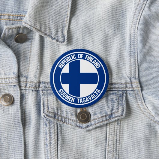 Finnisches RundEmblem Button (Beispiel)