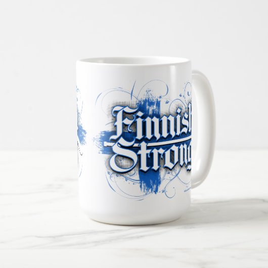 Finnisches starkes (Hockey) Kaffeetasse (VorderseiteRechts)