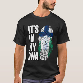 Finnisches und nigerianisches Mischen-DNA-Flaggen T-Shirt