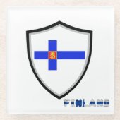 Finnisches Wappen Glasuntersetzer (Vorderseite)