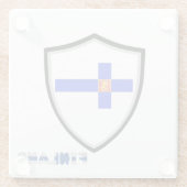 Finnisches Wappen Glasuntersetzer (Rückseite)